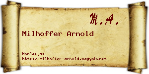Milhoffer Arnold névjegykártya